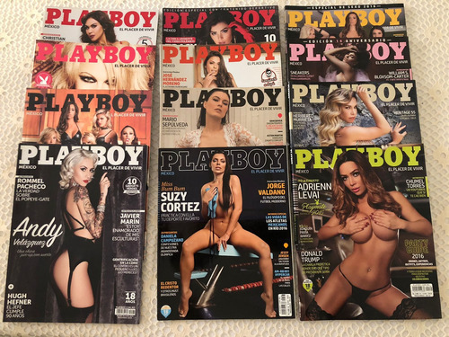 Colección Playboy 2016 (12 Revistas) - México. (Usado)