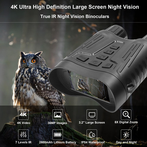 Gafas De Visión Nocturna 4k, Zoom 8x, 32 Gb