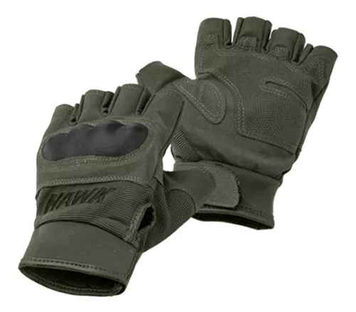 Guantes Moto Hawk Army Verde Protecciones Tactil Touch Color Verde TALLE L