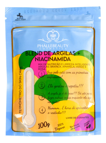 Blend De Argilas + Niacinamida - 100% Vegano Tipo de pele Mista