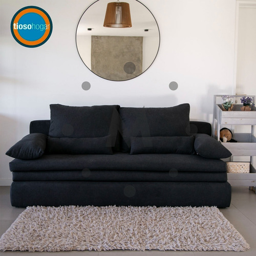 Imagen 7 de 10 de Sofa Cama 2 Plazas 2 Cuerpos Living Escandinavo Convertible
