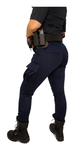 Pantalon Tactico Elastizado Azul / Negro