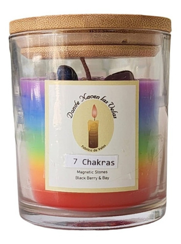 Vela Aromática 7 Chakras, Con Cuarzos