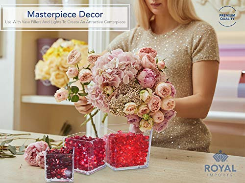 Royal Imports Flor Jarrones Acrílicos Cubos - Centro De Mesa