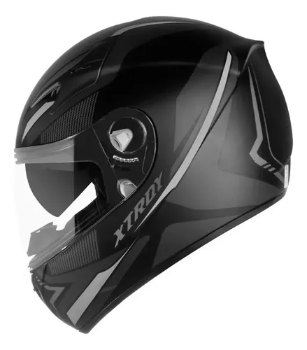 Capacete Ebf Xtroy Drone Preto E Prata Fosco Com Óculos