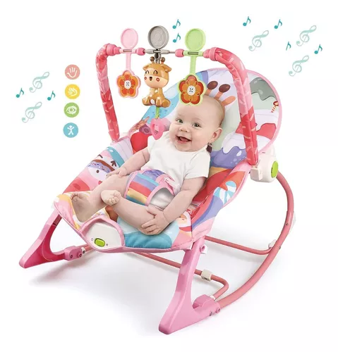 Silla Mecedora Bebe Con Vibracion 0 A 18 Kg Cici Babymovil Color Rosa