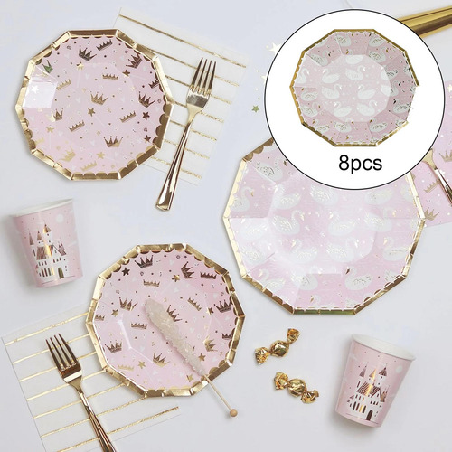 Vajilla Desechable De 8 Piezas Para Decoración Navideña De