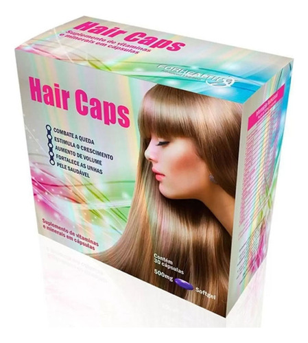 Hair Caps Forhealth 60 Cápsulas Softgel 500mg Sabor Sem Sabor