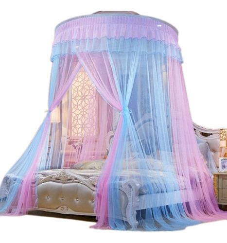 Mosquitera Con Dosel Para Cama Princess Dome, Rosa Y Azul Ak