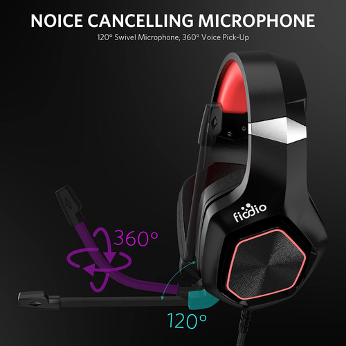 Fiodio 7.1 Auriculares Para Juegos Con Sonido Envolvente Con Negro.