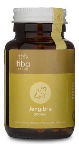 Jengibre Tiba Salud 60 Cápsulas Veganas De .550gr C/u Sabor Natural