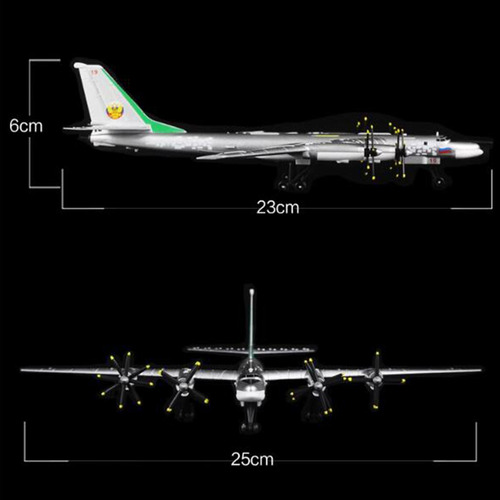 Modelo De Avión Bombardero De Tu-95 A Escala 1:200 Rusia