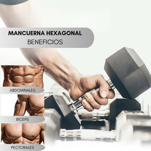 Mancuerna Hexagonal Cromada 2kg Pesa Recubierta Unidad