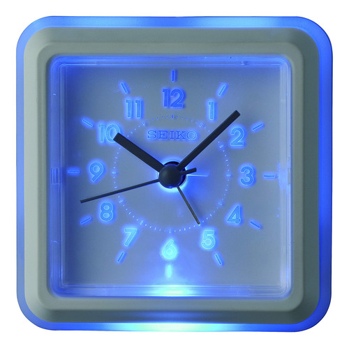 Despertador Seiko Ena Branco Com Iluminação De Gradação