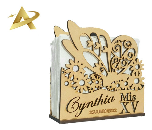 Servilleteros De Mariposa 25pz Personalizados Para Xv Años