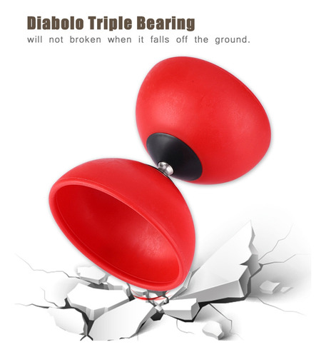 Juego De Diábolos Yoyo Chino Con Tres Rodamientos, Color Roj