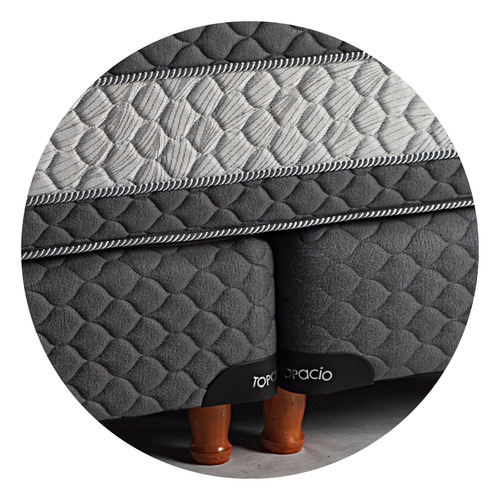 Sommier Topacio Espuma Marfil Plus Súper queen de 200cmx160cm gris y blanco con base dividida