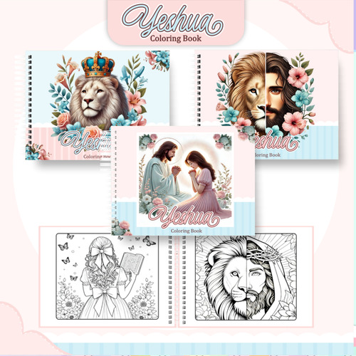 Livro De Colorir Jesus Yeshua Estilo Bobbie Goods 50 Folhas 180g Capa Dura Personalizado Com Nome Na Capa