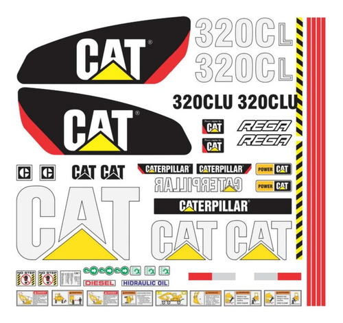 Calcomanías Caterpillar 320clu Moderna Preventivos Originale