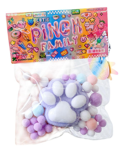 Juguete Suave Con Forma De Pata, Relleno Para Bolsa Violeta