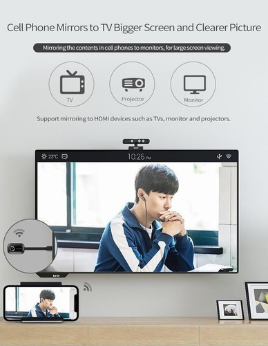 Mirascreen 4k Wireless Display Dongle Para Tv Chromecast