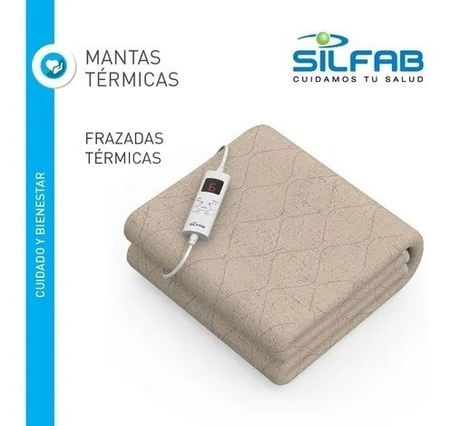 Imagen 2 de 5 de Frazada Electrica Calienta Cama 2 Plazas Silfab Fod400