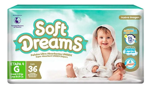 Soft Dreams Pañal Para Bebe Talla Grande 36 Piezas