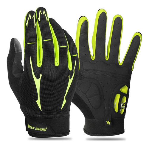 Guantes De Bicicleta De Montaña Con Dedos Completos, Pantall