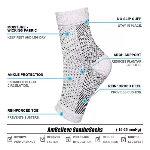 5 Calcetines De Compresión Unisex Para Aliviar El Dolor De L