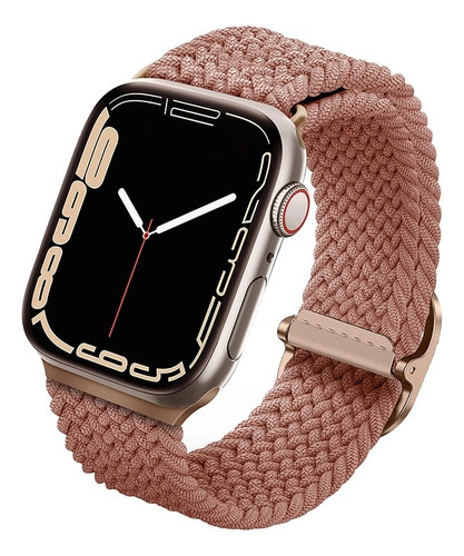 Correa Trenzada Para Apple Watch 46/45/44/42mm Aspen De Uniq Ancho De La Correa 2.2 Cm Color Rosa