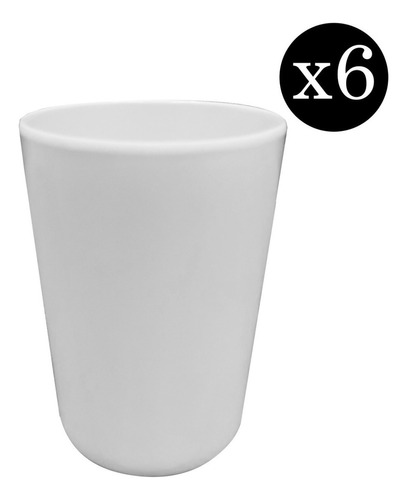 Vaso De Melamina Premium Blanco Liso Modelo X6 - Sheshu Home