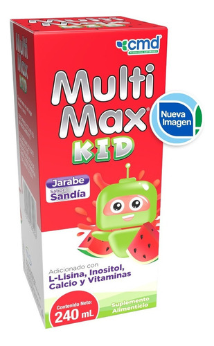 Multi-max Kid L-lisina, Inositol, Calcio Jarabe C/240 Ml Cmd Sabor Sandía