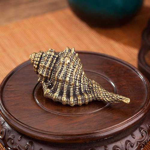 Estatuilla De Concha De Latón, Decorativa En Miniatura