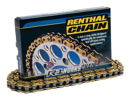 Renthal R1 Works Cadena 420 Placa Dorado