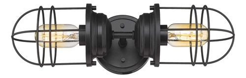 9808-2w Blk Seaport Lampara Techo Color Negro Mate
