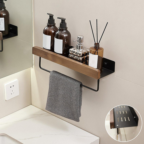 Toallero Moderno De Pared Con Estante De Almacenamiento 40cm