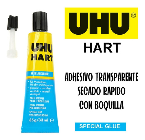 Uhu Hart Adhesivo Transparente C/ Boquilla Secado Rápido 35 