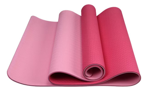 Mat Yoga Colchoneta 6 Mm Tpe  Doble Color Rosado