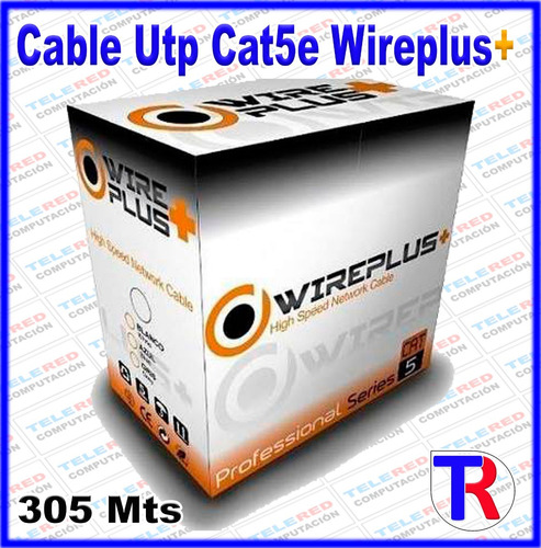 Bobina Cable De Red Utp Cat-5e 305mts Wireplus Internet Cctv
