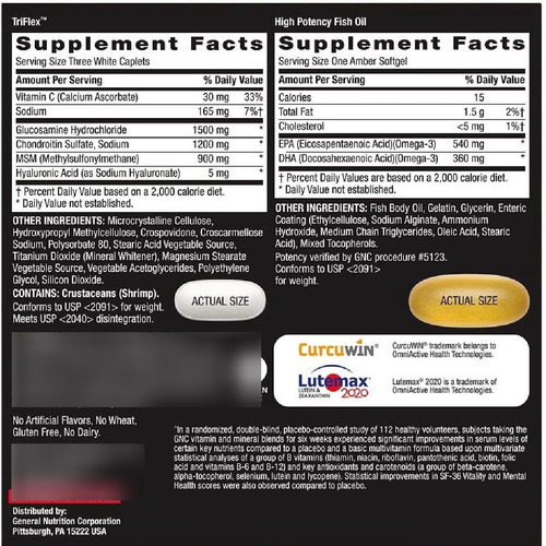 Mega Men Joint Vitapak Gnc 30 Packs