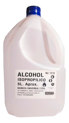 Alcohol Isopropílico 5 Litros Química Universal 