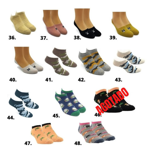 Pack X 6 Medias Hombre Medias Mujer Diseño