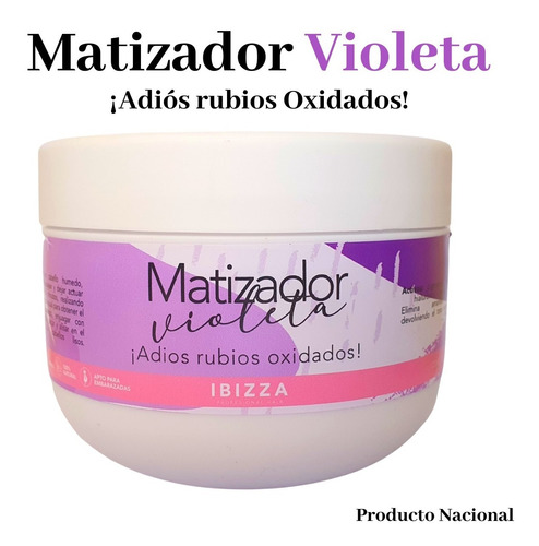 Imagen 1 de 3 de Matizador Crema Violeta Ibizza- Adiós Rubio Oxidado Amarillo