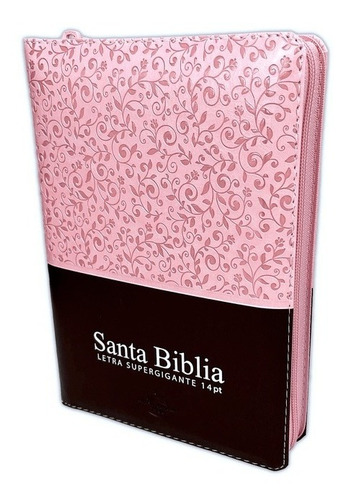 Imagen 1 de 3 de Biblia Rvr60 Letra Gigante Tamaño Manual C/índice Rosa/café