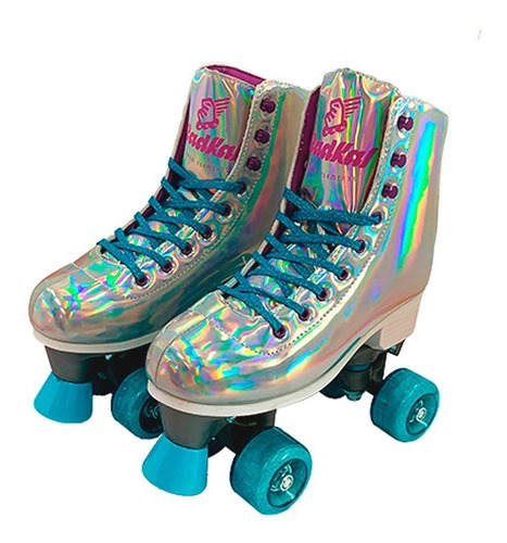 Patins 4 Rodas Clássico Ajustável Brilhante Fênix Roller 