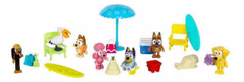 Bluey Y Sus Amigos Set Deluxe Playa Multipack Figuras