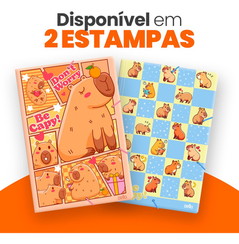 Kit 5 Pastas Aba Elástico A4 Capivara Be Capy