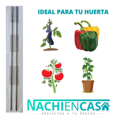 Imagen 6 de 10 de Tutor Plantas Huertas Jardín Trepadoras Hierro 150cm Pack X2
