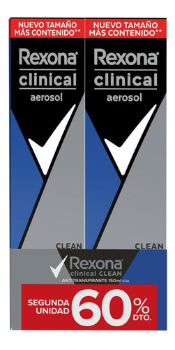 Rexona Men Clinical Clean Aero 2x150ml