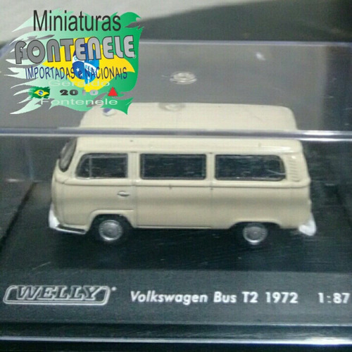 Kombi Vw Bus T2 1972 Bege 1:87 ( Welly )